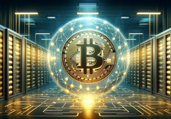 dall.e-2024-03-07-17.27.15-a-widescreen-image-illustrating-the-title-what-happens-once-all-bitcoin-are-mined_-the-image-features-a-large-golden-bitcoin-symbol-in-the-center--d51fb